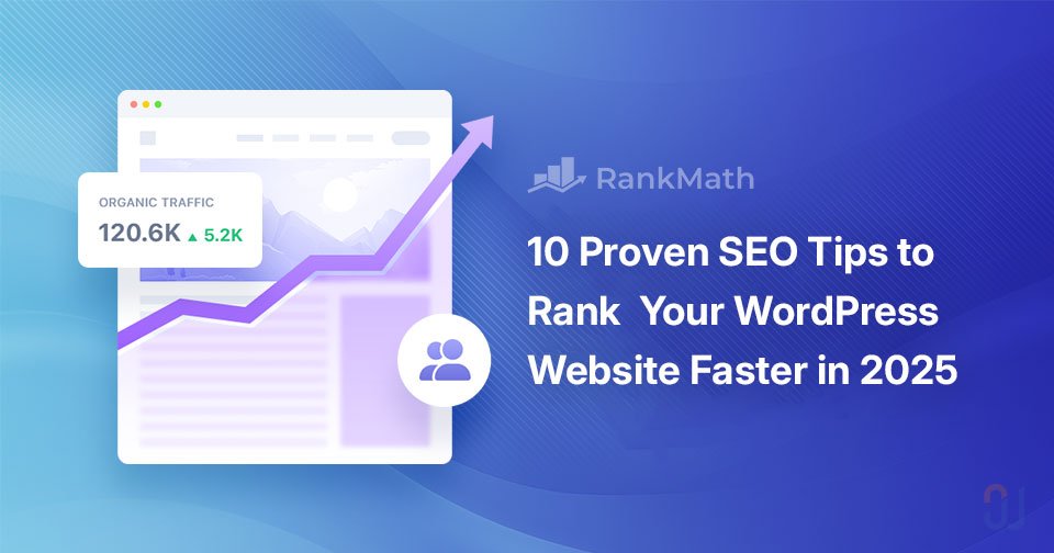 Rank Math SEO dashboard showing improved WordPress rankings in 2025